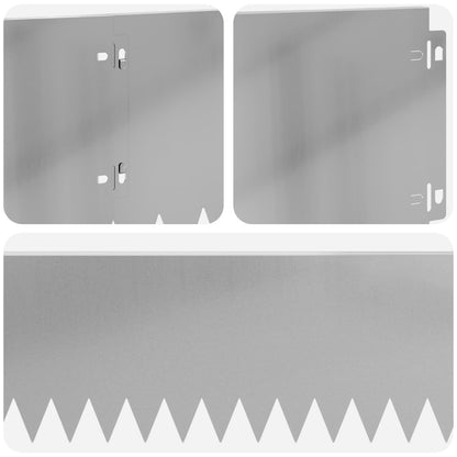 Lawn Edging 30 pcs 103 x 20 cm Steel Silver