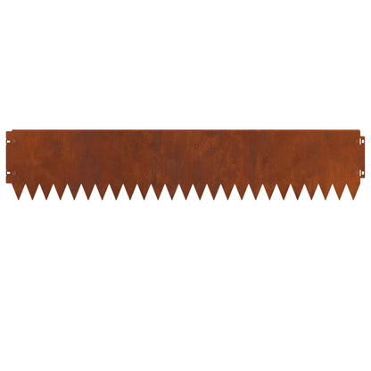 Lawn Edging 10 pcs 103 x 20 cm Steel Rusty