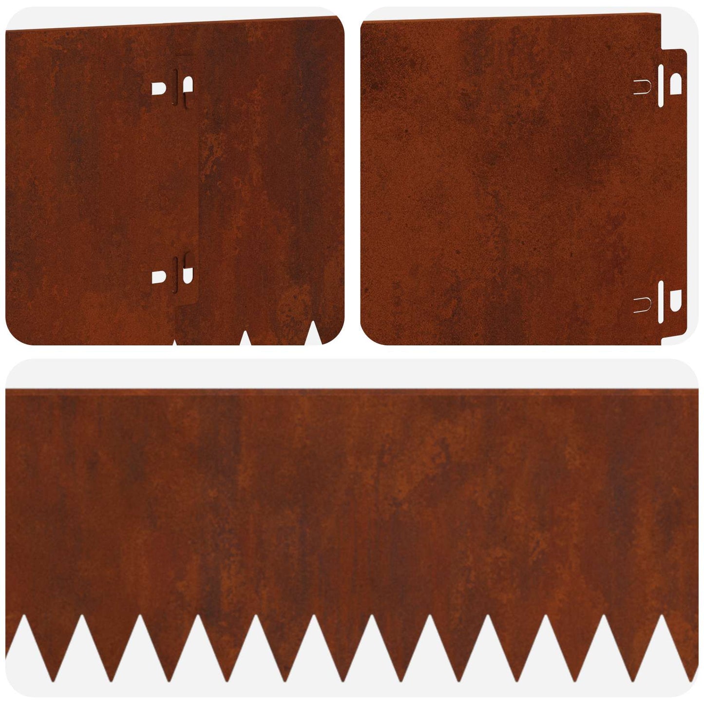 Lawn Edging 20 pcs 103 x 20 cm Steel Rusty
