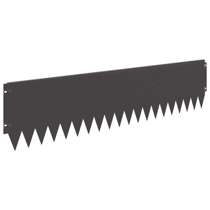 Lawn Edging 10 pcs 103 x 25 cm Steel Black
