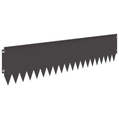 Lawn Edging 10 pcs 103 x 25 cm Steel Black