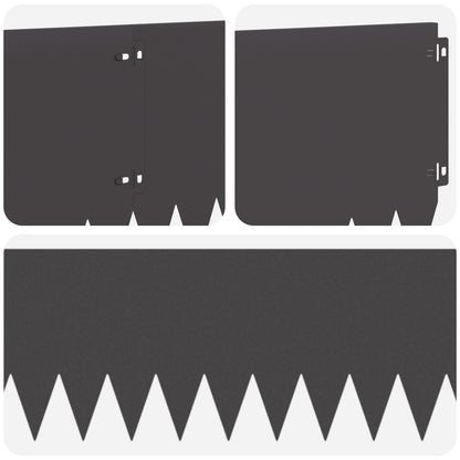Lawn Edging 20 pcs 103 x 25 cm Steel Black