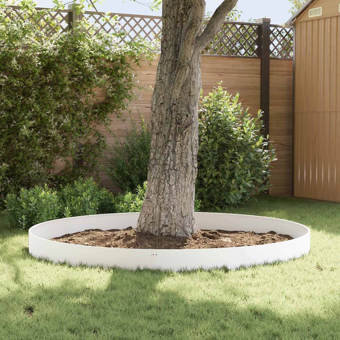 Lawn Edging 20 pcs 103 x 25 cm Steel White