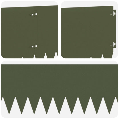 Lawn Edging 20 pcs 103 x 25 cm Steel Olive Green