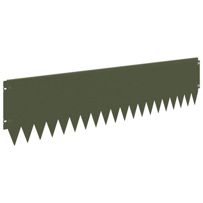 Lawn Edging 20 pcs 103 x 25 cm Steel Olive Green
