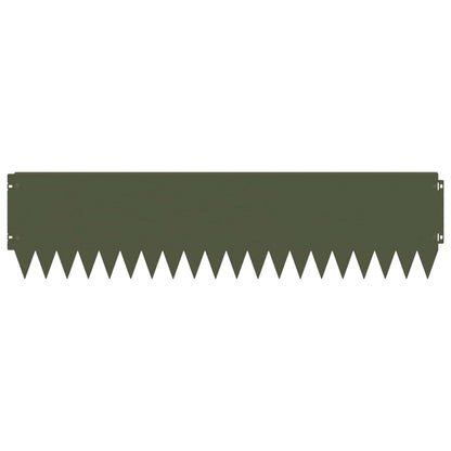 Lawn Edging 20 pcs 103 x 25 cm Steel Olive Green