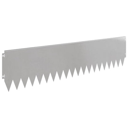 Lawn Edging 20 pcs 103 x 25 cm Steel Silver