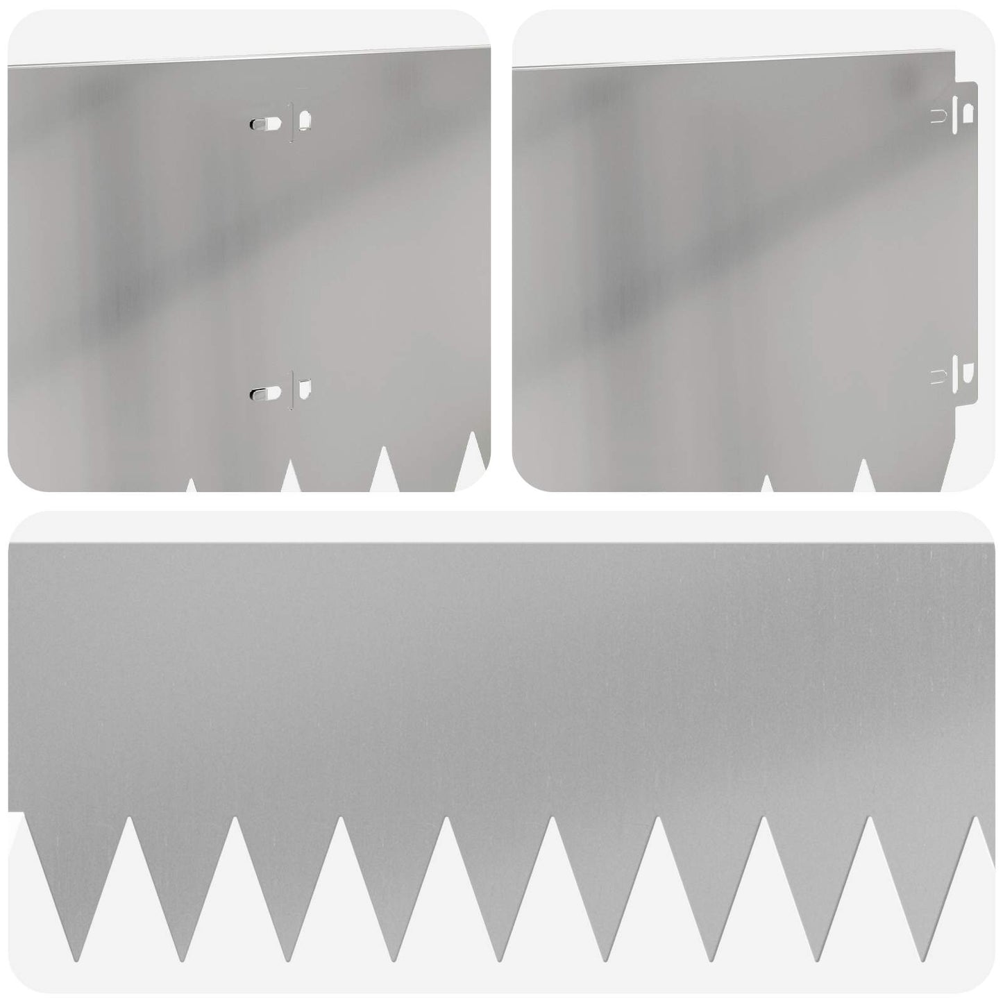 Lawn Edging 20 pcs 103 x 25 cm Steel Silver