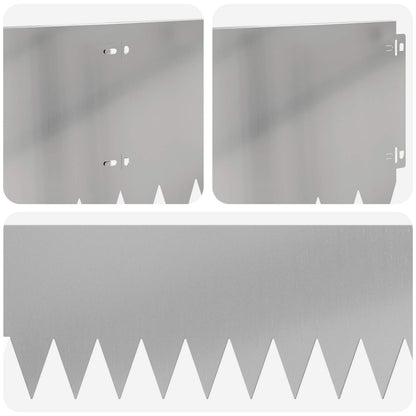 Lawn Edging 20 pcs 103 x 25 cm Steel Silver