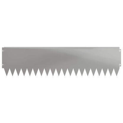 Lawn Edging 20 pcs 103 x 25 cm Steel Silver