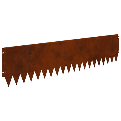 Lawn Edging 10 pcs 103 x 25 cm Steel Rusty