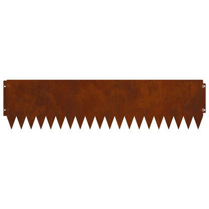 Lawn Edging 20 pcs 103 x 25 cm Steel Rusty