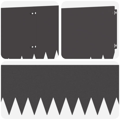 Lawn Edging 20 pcs 103 x 30 cm Steel Black