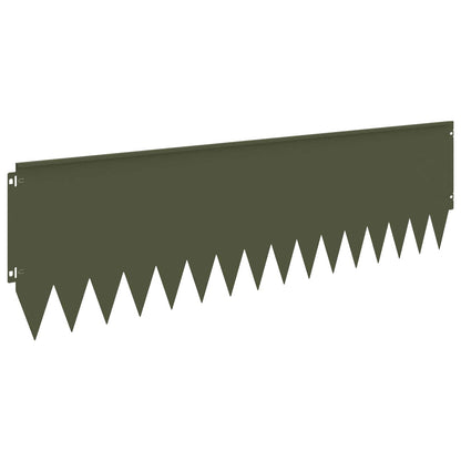Lawn Edging 20 pcs 103 x 30 cm Steel Olive Green