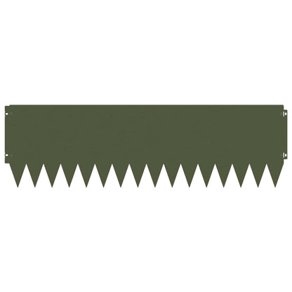 Lawn Edging 20 pcs 103 x 30 cm Steel Olive Green
