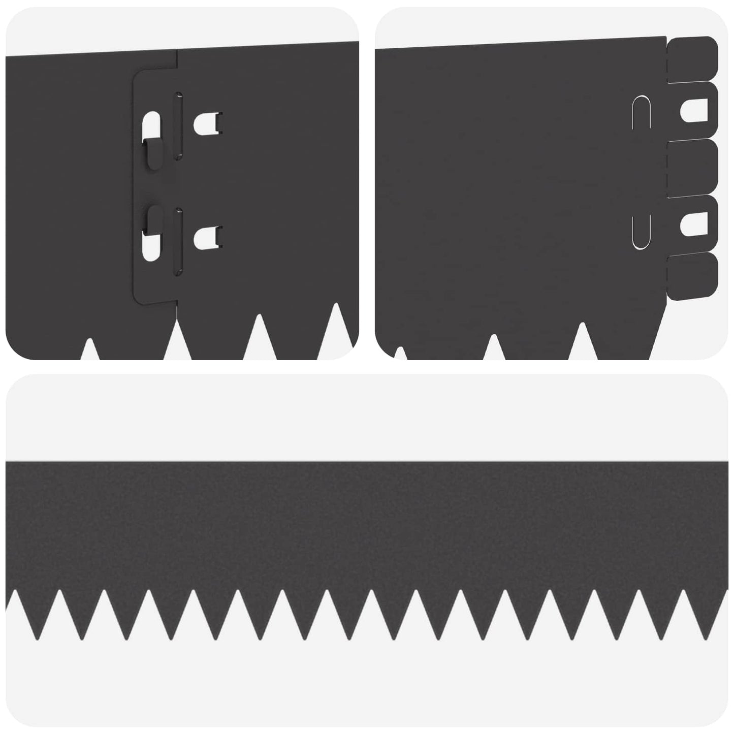 Lawn Edging 50 pcs 103 x 10 cm Steel Black