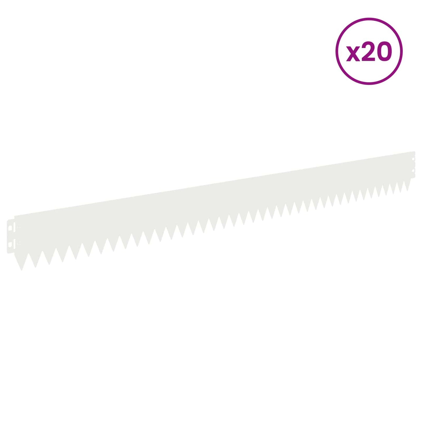 Lawn Edging 20 pcs 103 x 10 cm Steel White