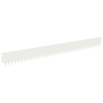 Lawn Edging 50 pcs 103 x 10 cm Steel White