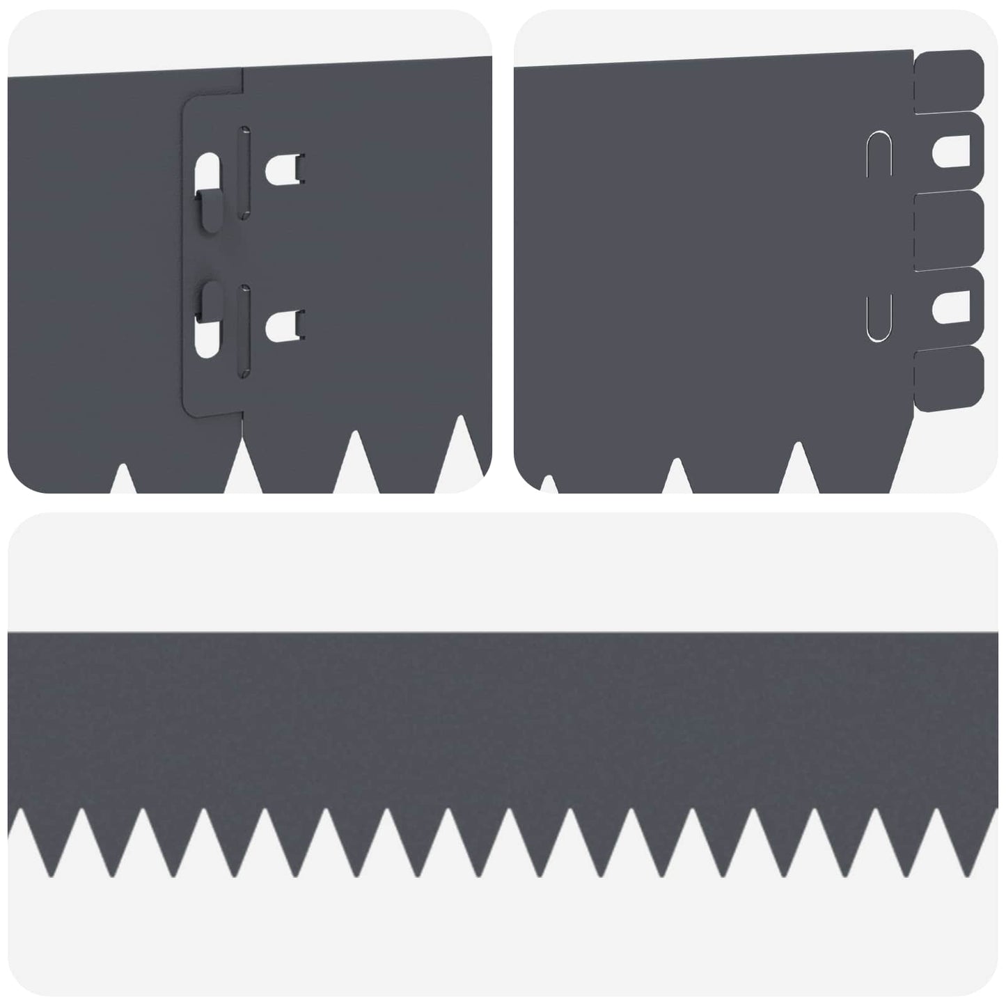 Lawn Edging 10 pcs 103 x 10 cm Steel Anthracite