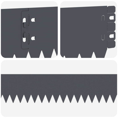 Lawn Edging 20 pcs 103 x 10 cm Steel Anthracite