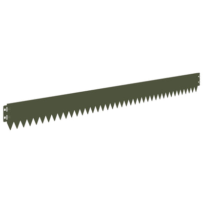 Lawn Edging 30 pcs 103 x 10 cm Steel Olive Green