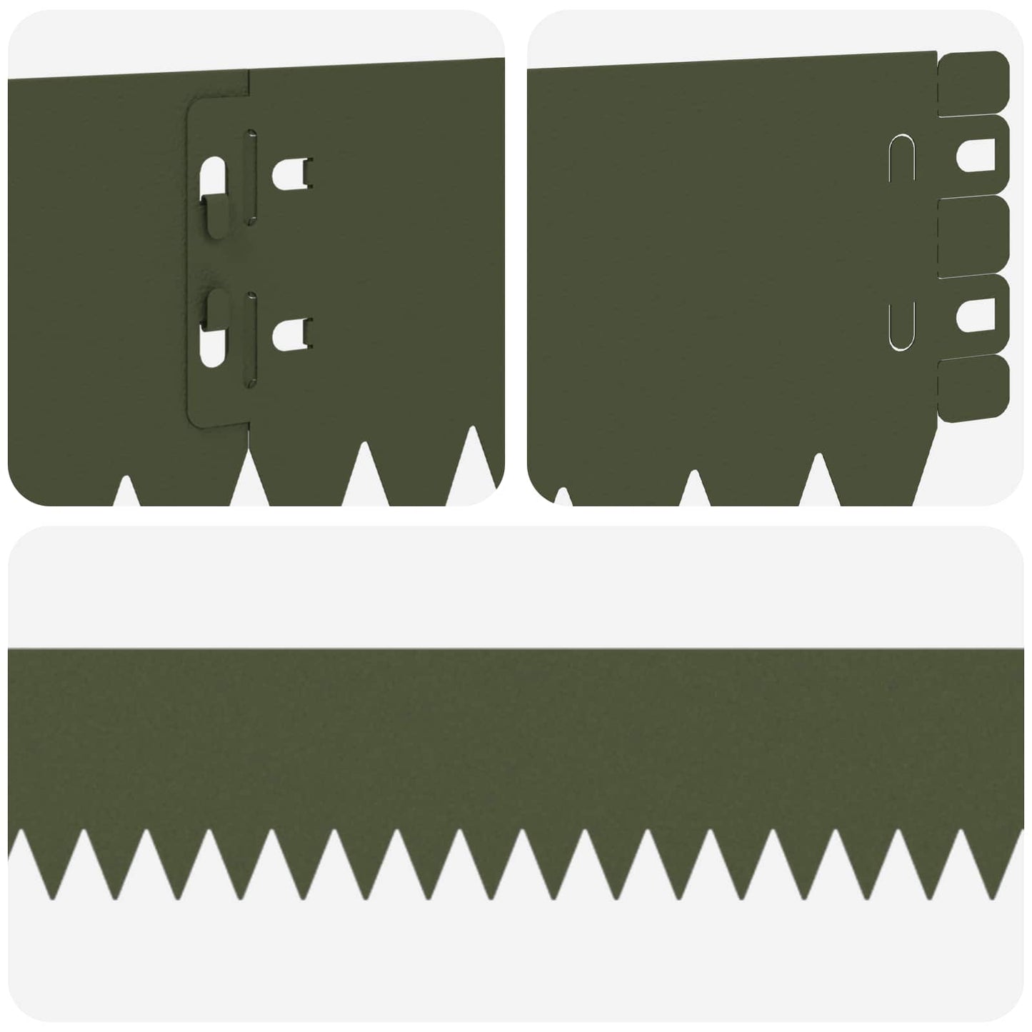 Lawn Edging 50 pcs 103 x 10 cm Steel Olive Green