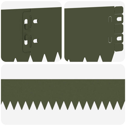 Lawn Edging 50 pcs 103 x 10 cm Steel Olive Green