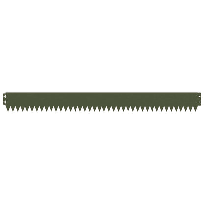 Lawn Edging 50 pcs 103 x 10 cm Steel Olive Green