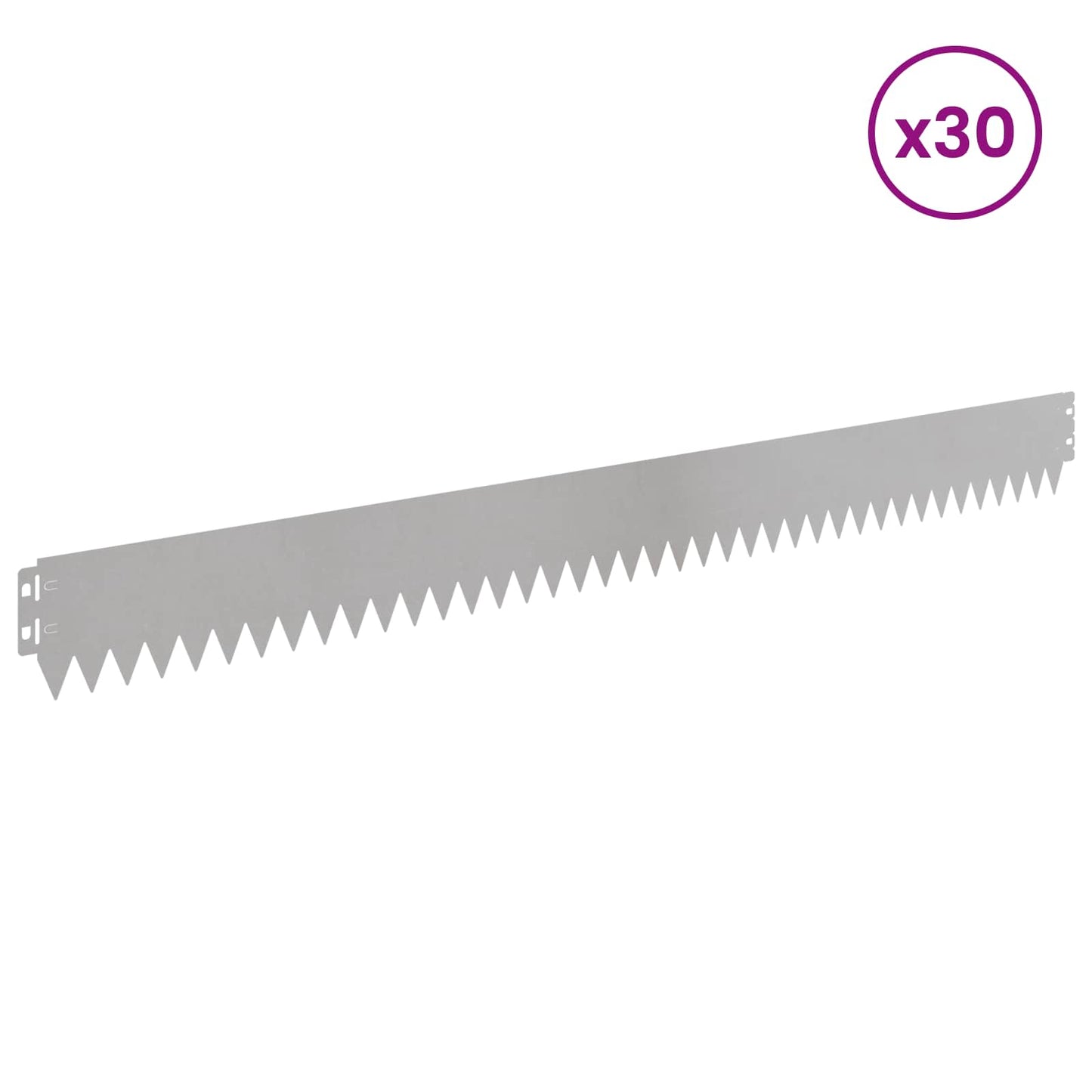Lawn Edging 30 pcs 103 x 10 cm Steel Silver