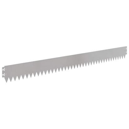 Lawn Edging 50 pcs 103 x 10 cm Steel Silver