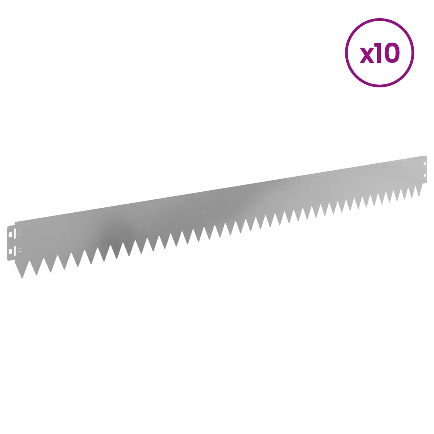 Lawn Edging 10 pcs 103 x 10 cm Steel Silver