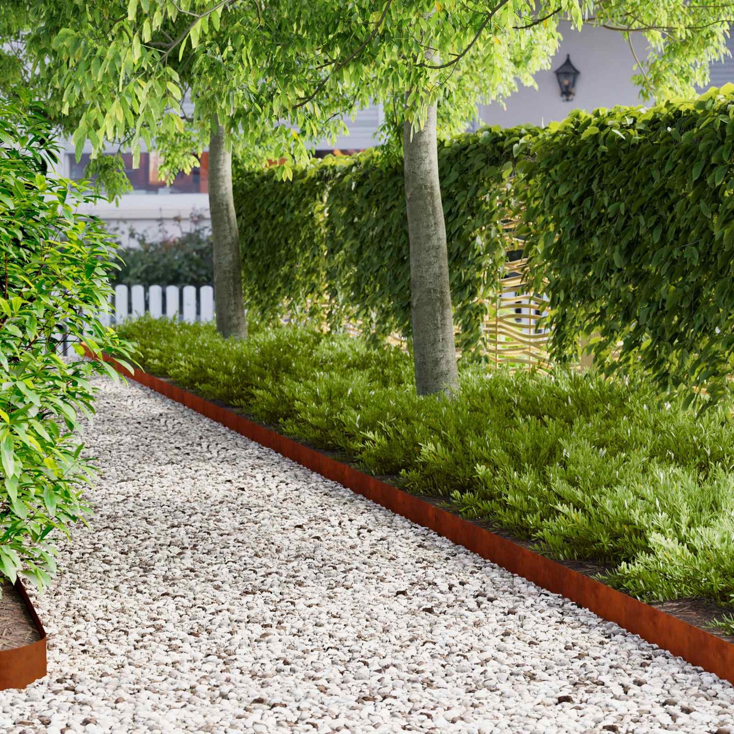 Lawn Edging 20 pcs 103 x 10 cm Steel Rusty