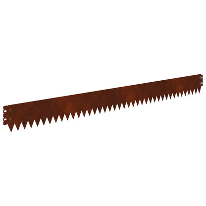 Lawn Edging 20 pcs 103 x 10 cm Steel Rusty