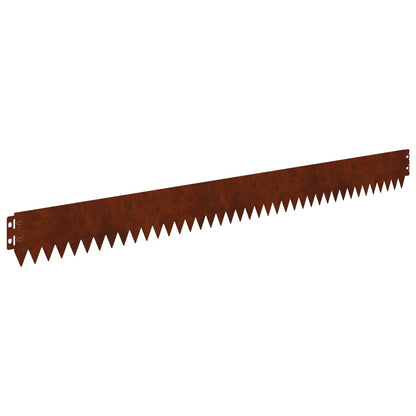 Lawn Edging 30 pcs 103 x 10 cm Steel Rusty