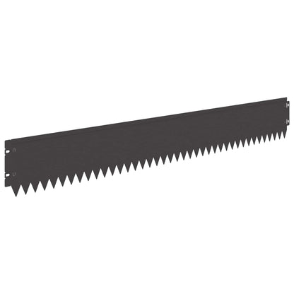Lawn Edging 20 pcs 103 x 15 cm Steel Black