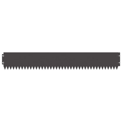 Lawn Edging 20 pcs 103 x 15 cm Steel Black
