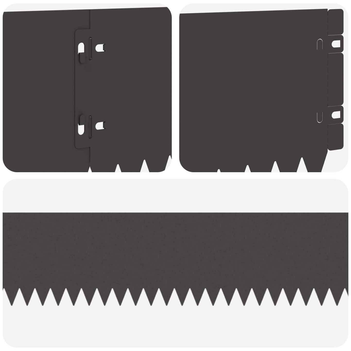 Lawn Edging 30 pcs 103 x 15 cm Steel Black