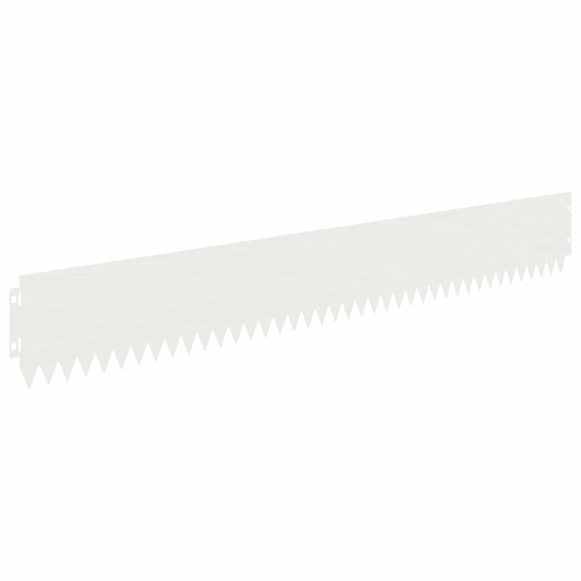 Lawn Edging 30 pcs 103 x 15 cm Steel White