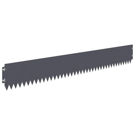 Lawn Edging 20 pcs 103 x 15 cm Steel Anthracite