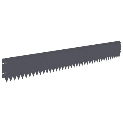 Lawn Edging 20 pcs 103 x 15 cm Steel Anthracite