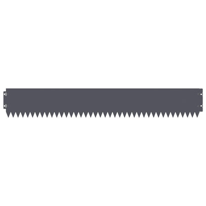 Lawn Edging 20 pcs 103 x 15 cm Steel Anthracite