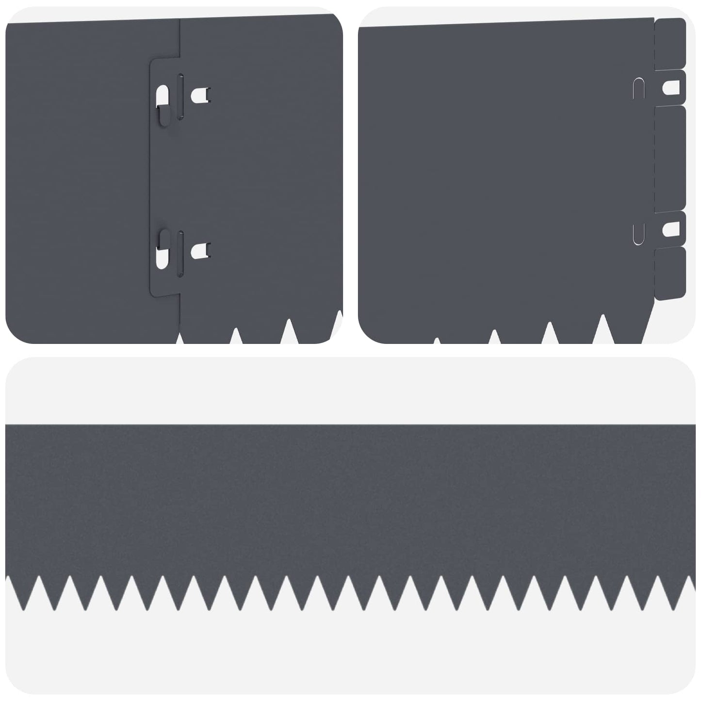 Lawn Edging 30 pcs 103 x 15 cm Steel Anthracite