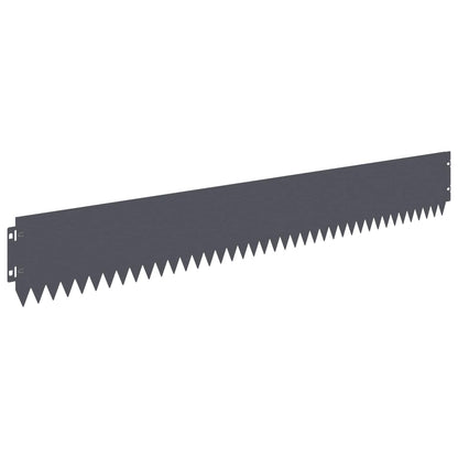 Lawn Edging 30 pcs 103 x 15 cm Steel Anthracite