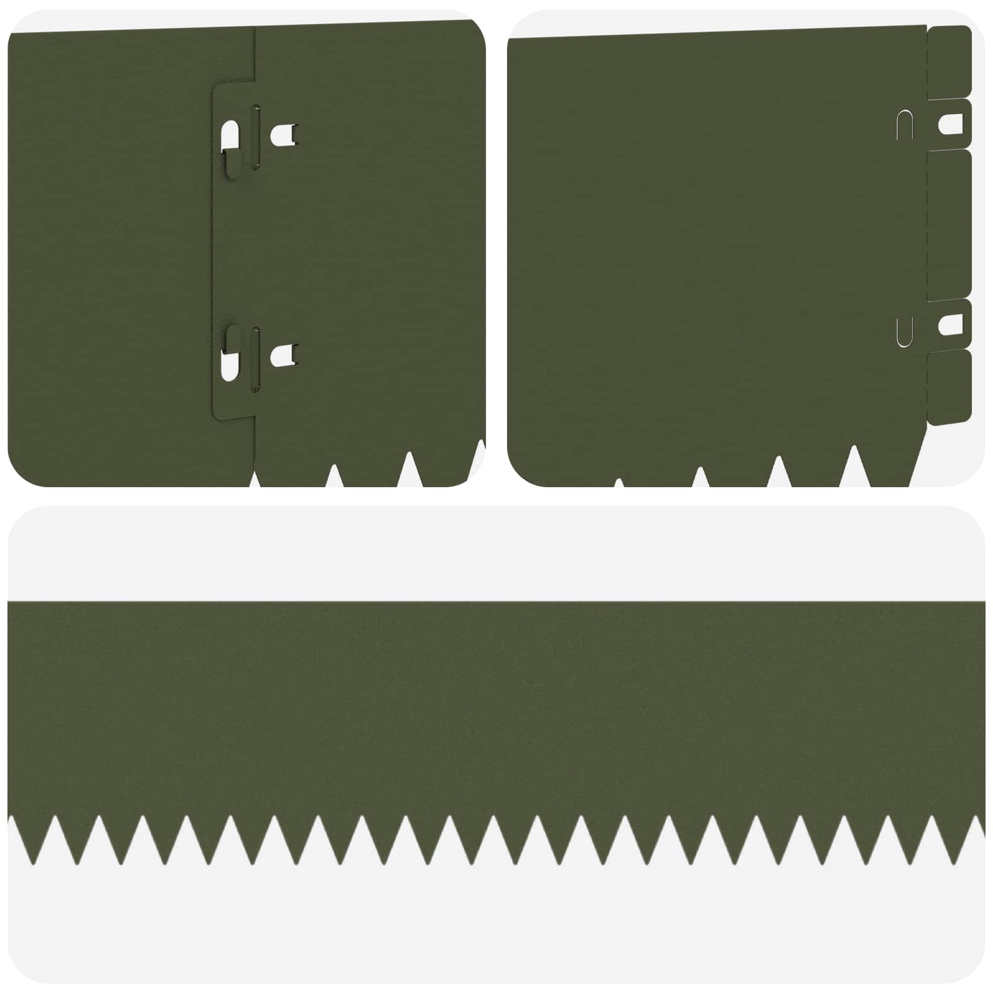Lawn Edging 10 pcs 103 x 15 cm Steel Olive Green