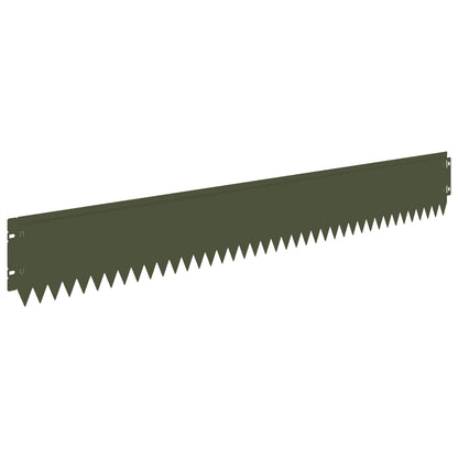 Lawn Edging 10 pcs 103 x 15 cm Steel Olive Green