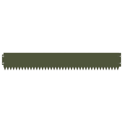 Lawn Edging 10 pcs 103 x 15 cm Steel Olive Green