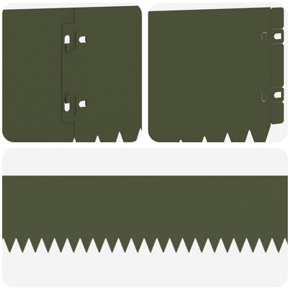 Lawn Edging 20 pcs 103 x 15 cm Steel Olive Green