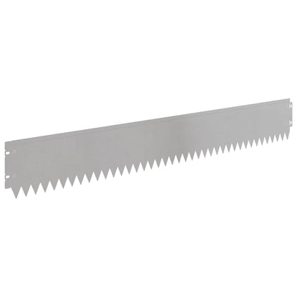Lawn Edging 20 pcs 103 x 15 cm Steel Silver