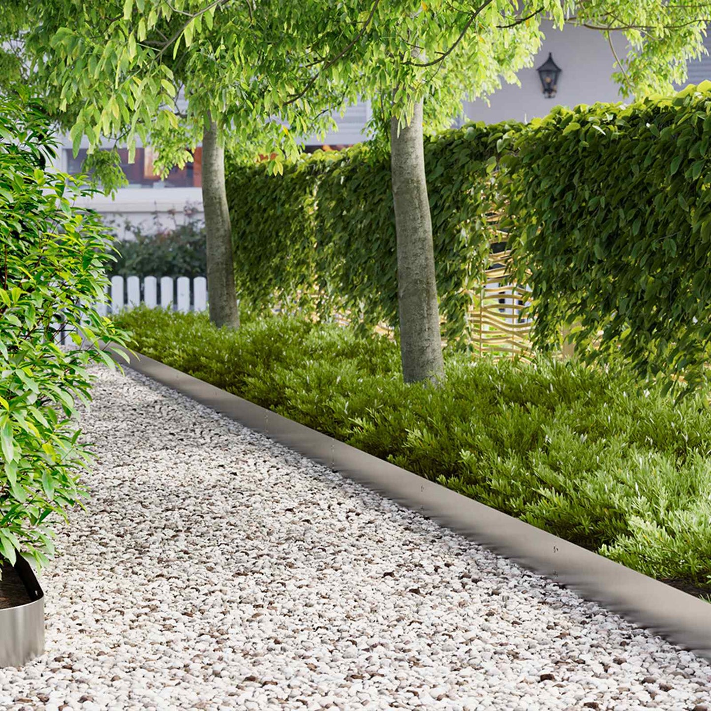 Lawn Edging 30 pcs 103 x 15 cm Steel Silver
