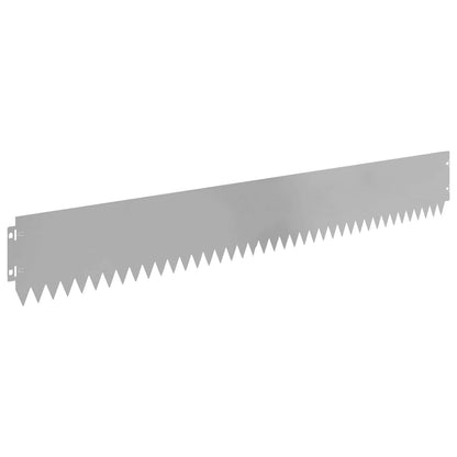 Lawn Edging 20 pcs 103 x 15 cm Steel Silver